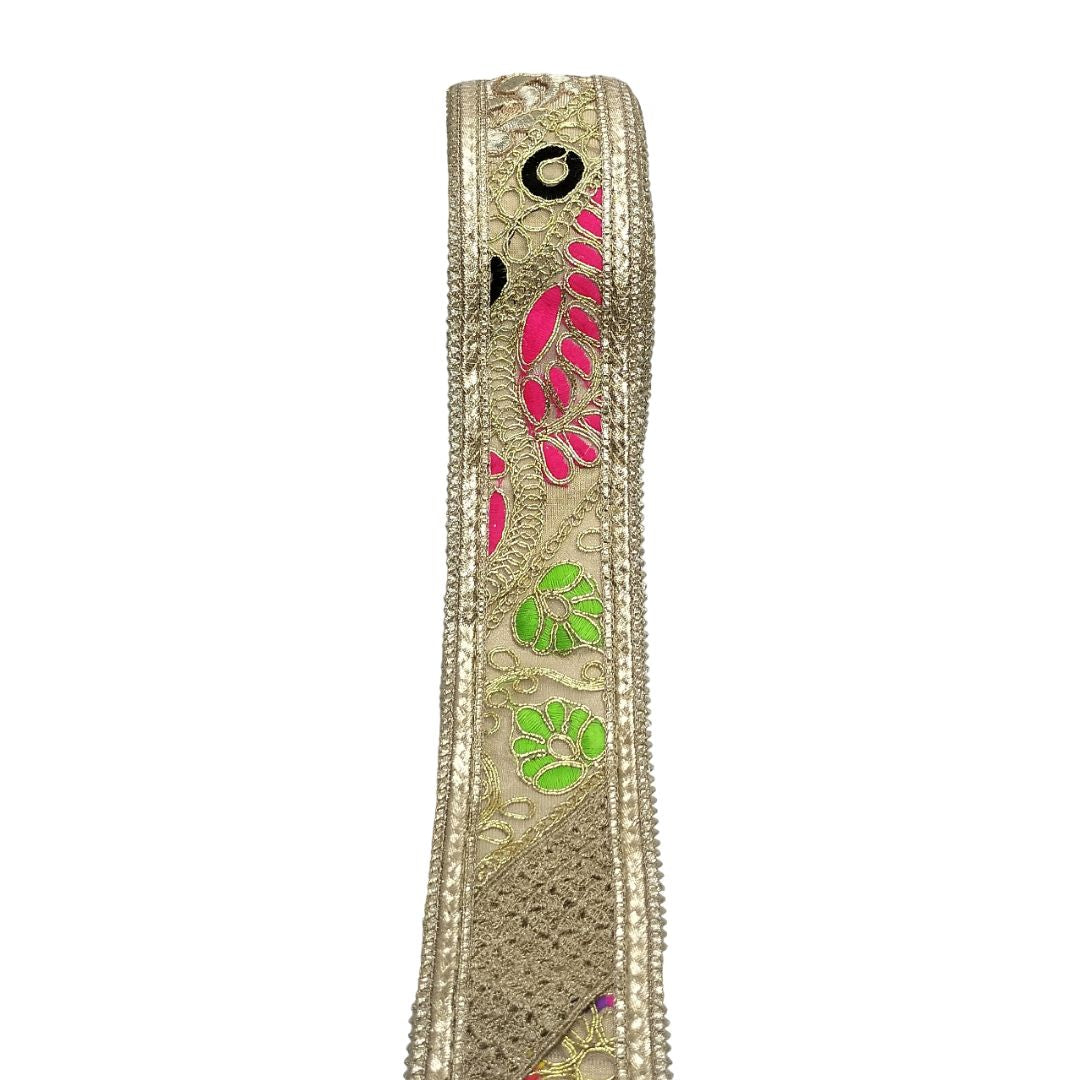Decorative headband with floral patterns on a white background